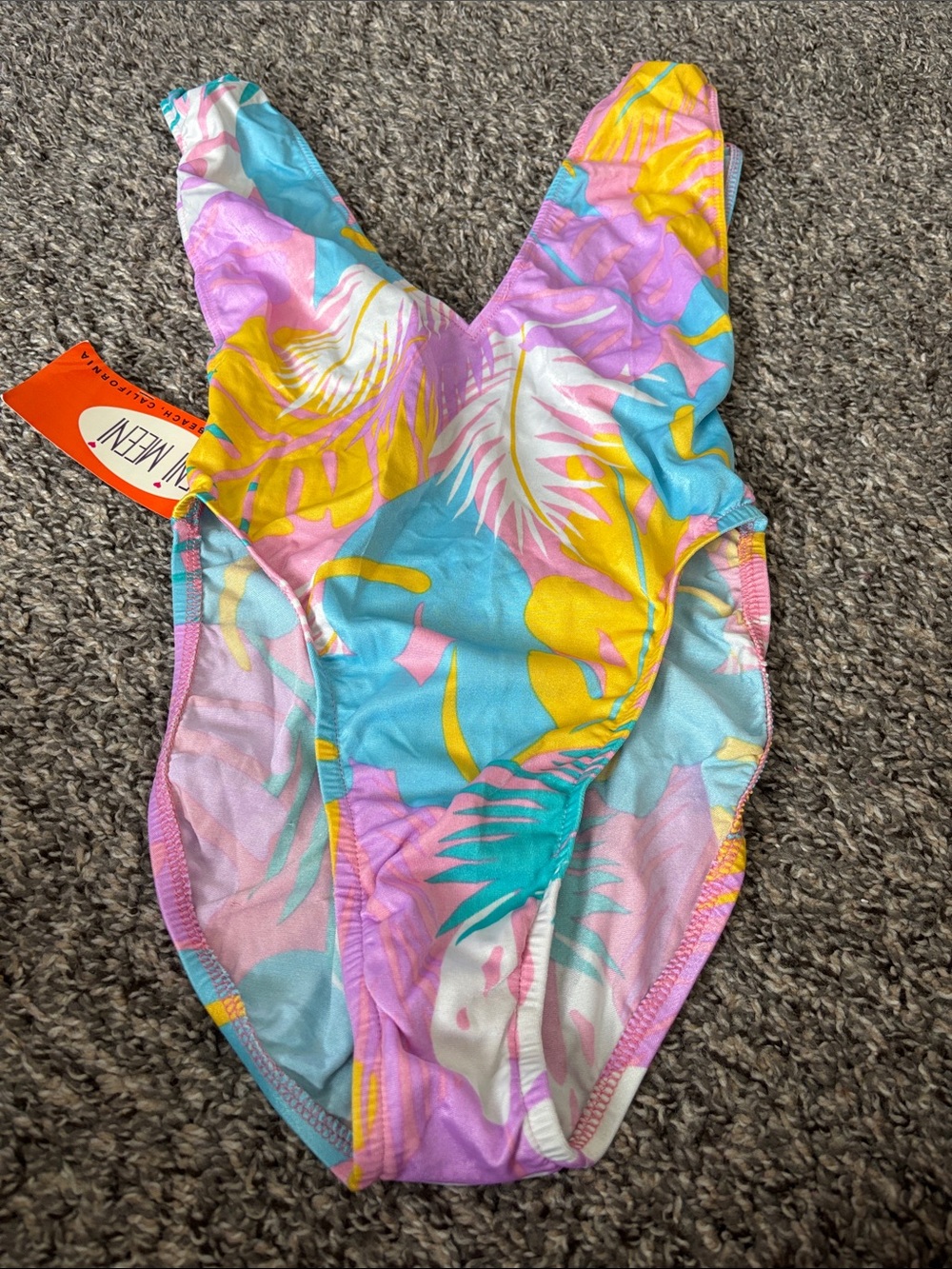 VTG Eenie Meenie Minee Mo One Piece Swimsuit Made In USA 70's tropical resort M